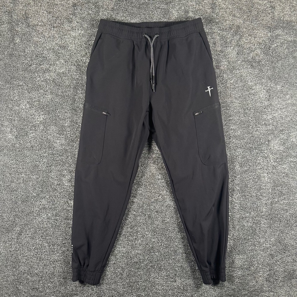 Three Nails Joggers Mens L Black Cargo Technical Performance Athletic Pants